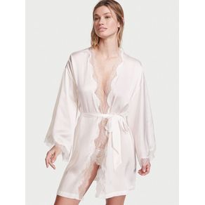 

Bata tipo Kimono de Satén con Encaje en Ribete Talla XS/S