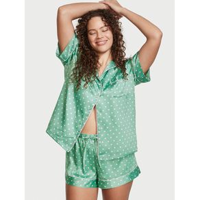 

Set de Pijama de satén con Lunares Talla: L