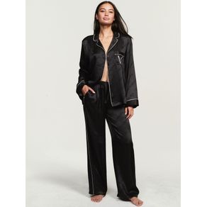

Set de Pijama de satén con Logo Talla: XL