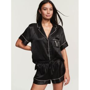 

Set de Pijama Short satén con Logo Talla: XL